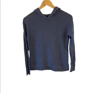 BANANA REPUBLIC Blue Loose Knit Hooded Cropped Sweater Crop Sleeve Top XS
